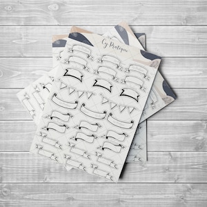 Stickers Bannières | CyPratique | planche stickers pour votre carnet d’organisation créatif, journal quotidien, planner etc.