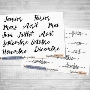 Stickers The 12 months | CyPratique | sticker board for your creative organization notebook, daily journal, planner etc.