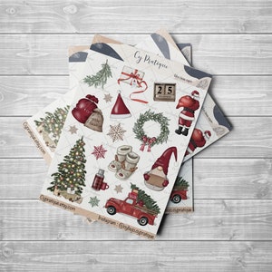 Stickers Mon Beau Sapin | CyPratique | planche stickers pour votre carnet d'organisation créatif, journal quotidien, planner etc.
