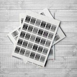 Stickers mini onglets mensuels | CyPratique | planche stickers texte pour carnet d'organisation créatif, journal quotidien, planner etc.