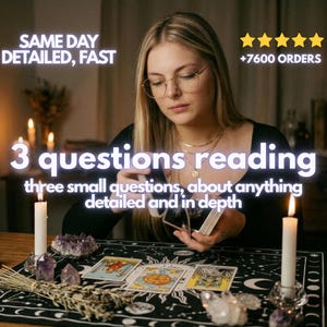 3 Questions Tarot Reading, Fast Psychic Guidance and Same Day Clairvoyance Readings