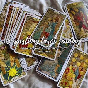 3 Questions Tarot Reading, In Depth Same Day Delivery, Fast, Guidance on Any Area of Your Life