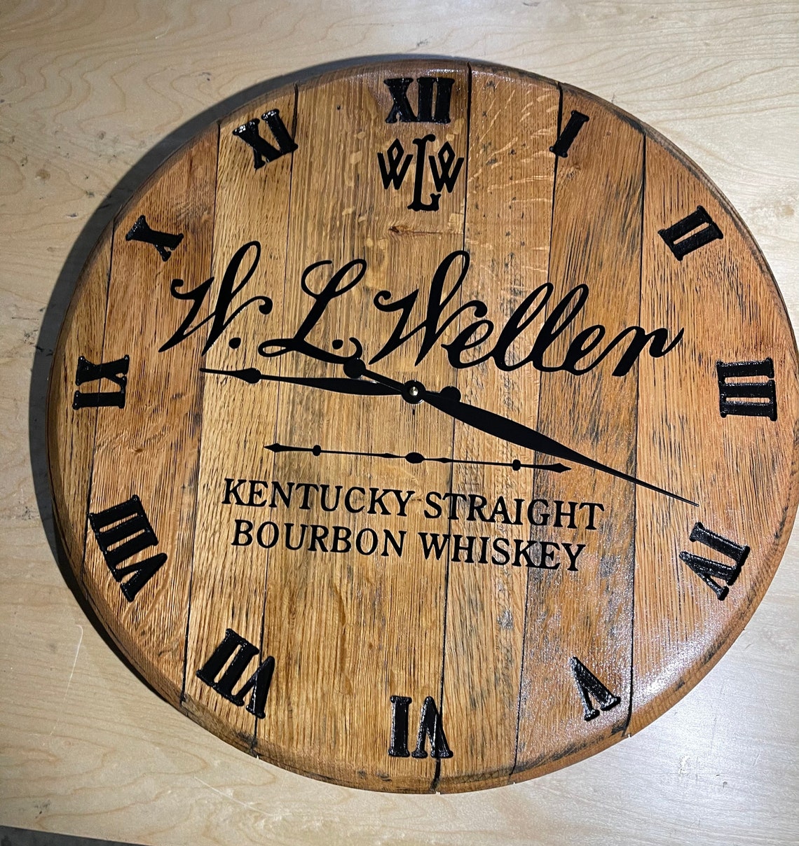 Reclaimed Bourbon/ Whiskey Barrel Head Wall Clocks Etsy