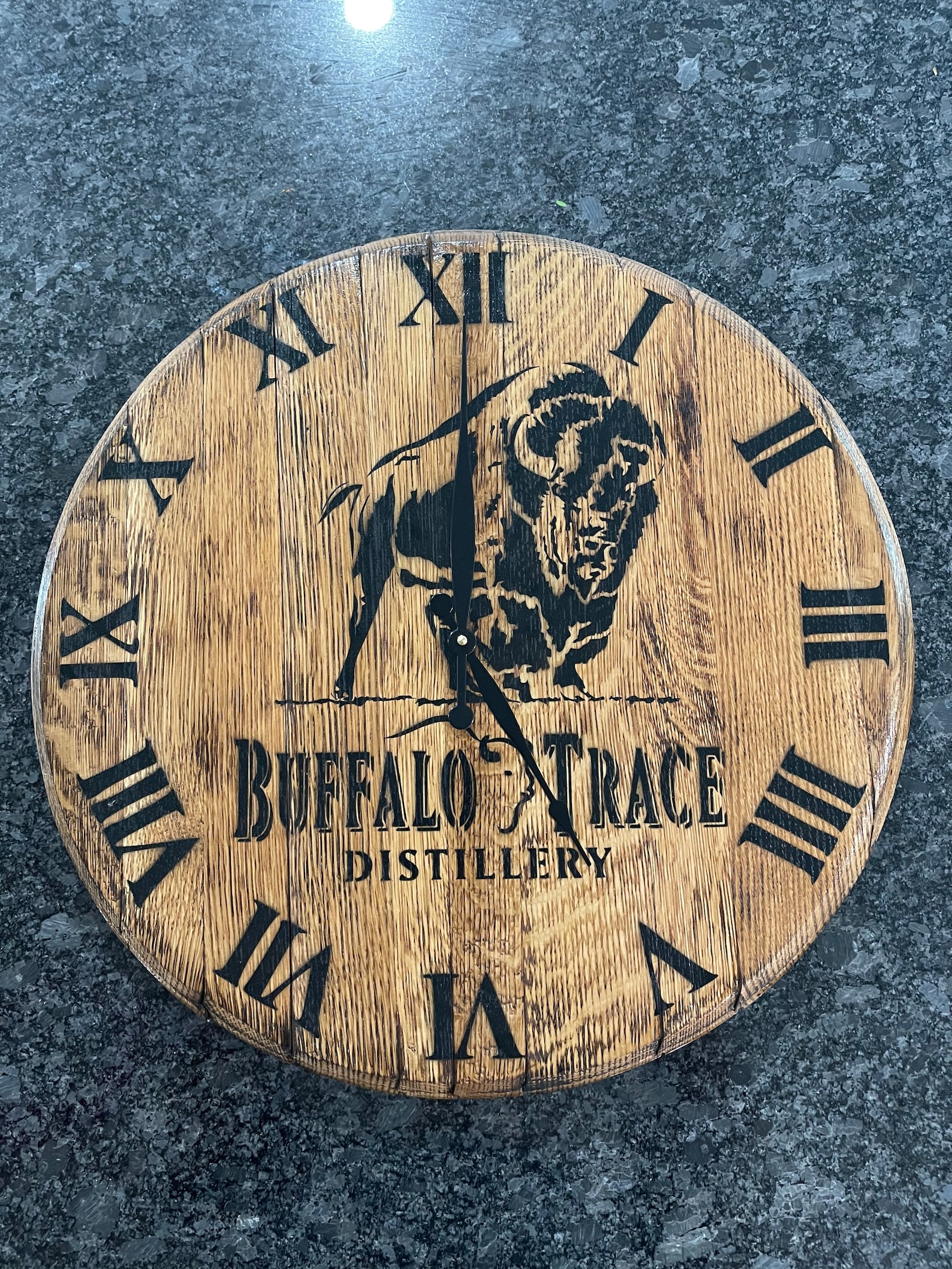 Reclaimed Bourbon Barrel Head Clocks 21 Diameter Etsy
