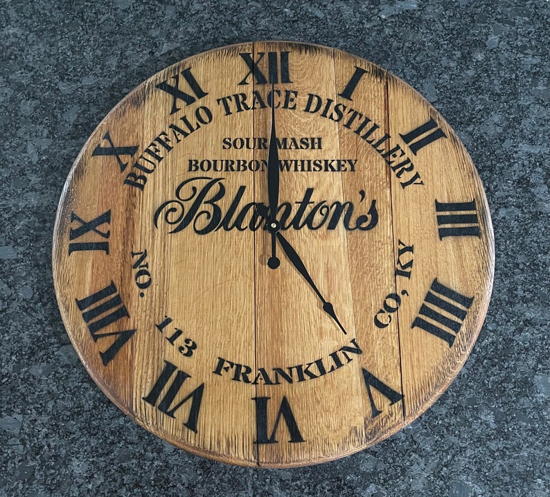 Reclaimed Bourbon/ Whiskey Barrel Head Wall Clocks Etsy