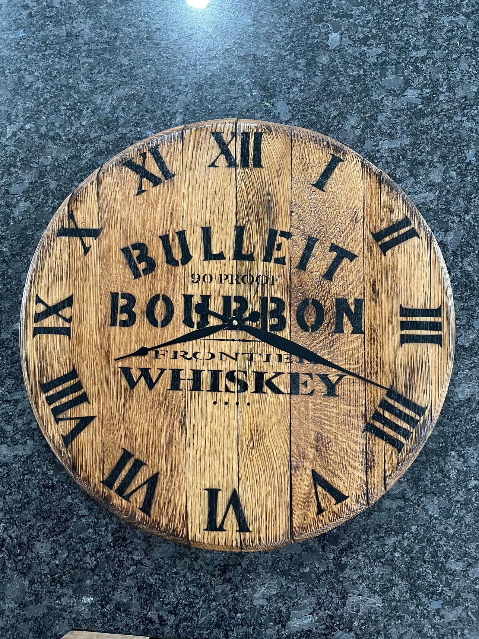 Reclaimed Bourbon Barrel Head Clocks 21 Diameter Etsy