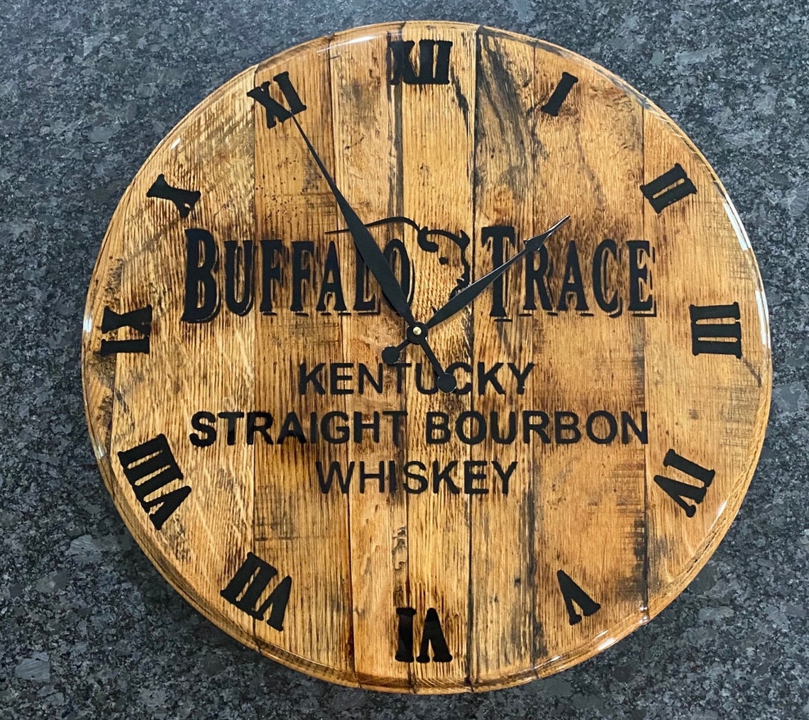 Reclaimed Bourbon/ Whiskey Barrel Head Wall Clocks Etsy