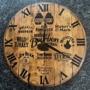 Reclaimed Bourbon/ Whiskey Barrel Head Wall Clock’s