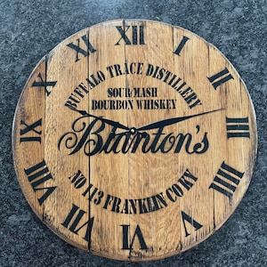 Reclaimed Bourbon Barrel Head Clocks 21” Diameter