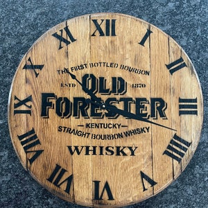 Reclaimed Bourbon Barrel Head Clocks 21” Diameter