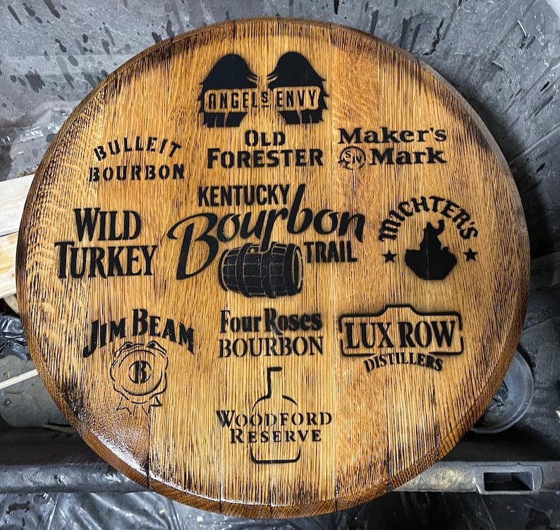 Reclaimed Bourbon Barrel Heads Etsy