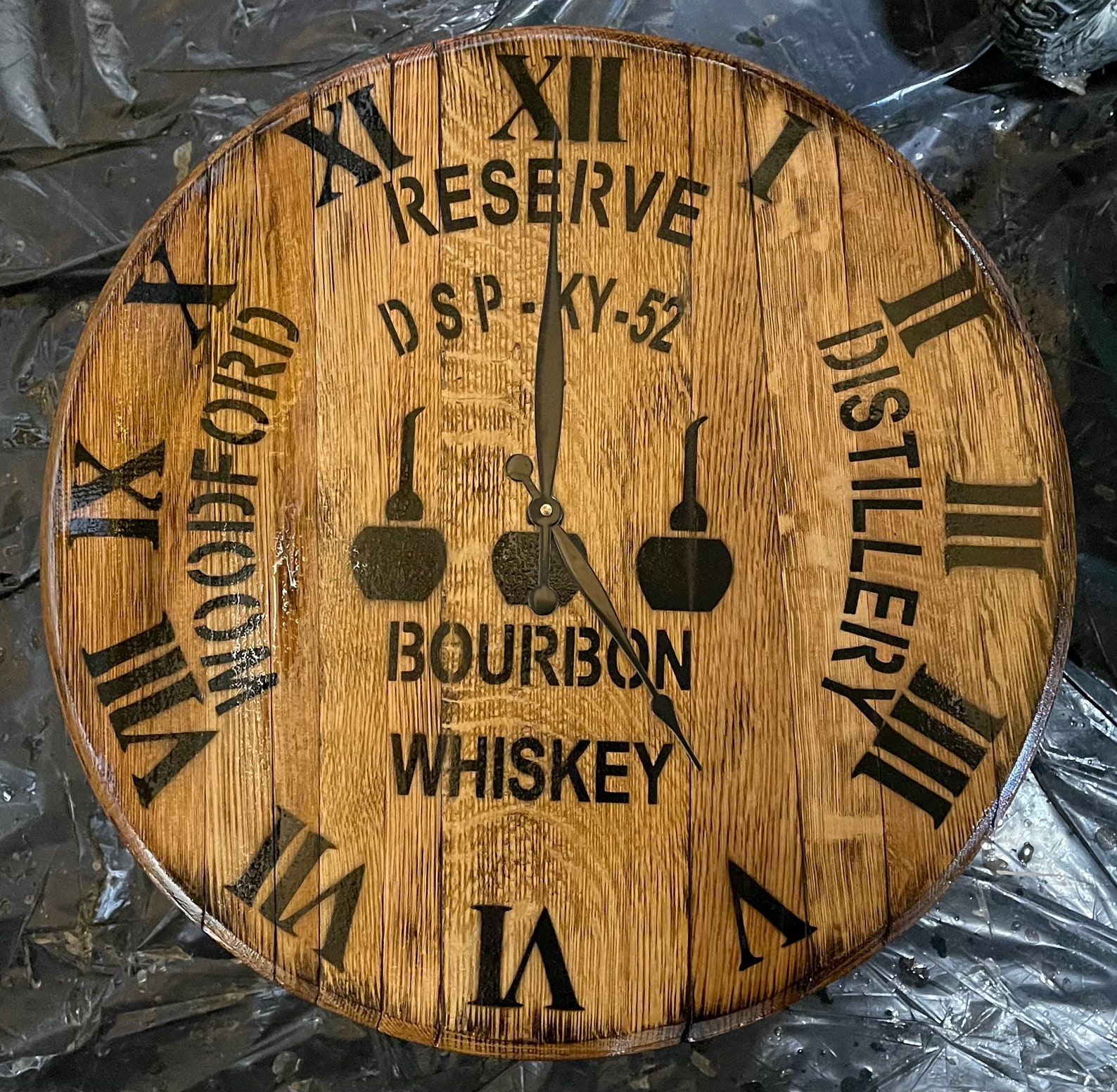 Reclaimed Bourbon/ Whiskey Barrel Head Wall Clocks Etsy