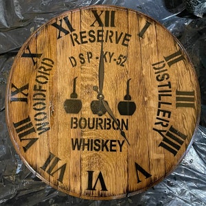 Reclaimed Bourbon/ Whiskey Barrel Head Wall Clock’s