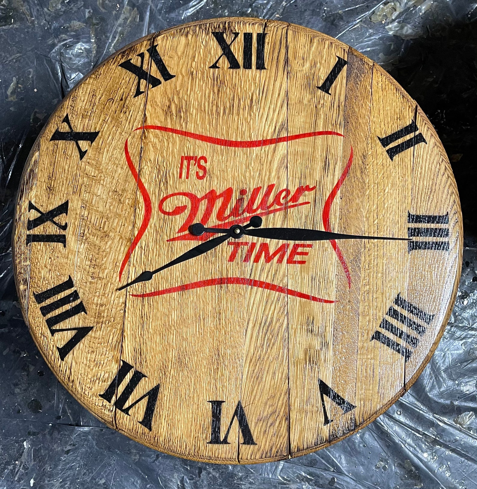 Bourbon Barrel Head Clocks Etsy