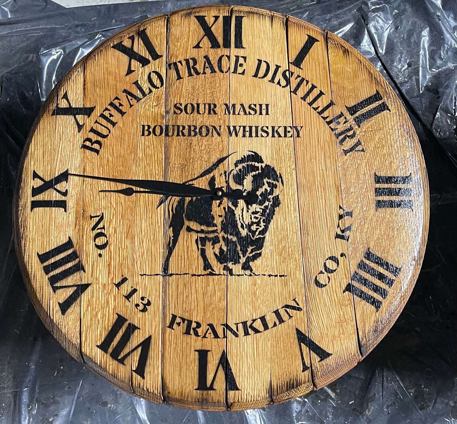 Bourbon/ Whiskey Barrel Head Wall Clocks Etsy