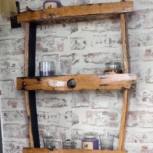 Bourbon Barrel Stave Shelf- 3 Tiers! Made from  Authentic Reclaimed Ky Bourbon Barrels!