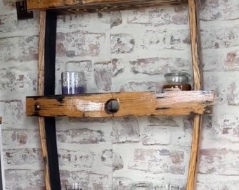 Bourbon Barrel Stave Shelf- 3 Tiers! Made from  Authentic Reclaimed Ky Bourbon Barrels!