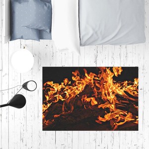 Fire Flames Play Mat,Carpet/Rug/Pet Feeding, realistic flames, Christmas/Thanksgiving/Housewarming/Baby Shower/Anniversary/Flame lover Gifts