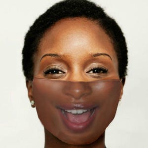 Hey Smiley Happy Face Realistic Fabric Mask forLight,Med/Dark/Adults/Kids, Reusable 2 layer Polyester Cloth,Funny Valentine&#39;s Gift