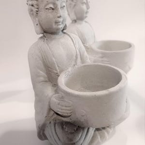 Handmade Buddha Candle Holder,Cement Candle Pot,Gifts for Anniversary,Housewarming,Graduation,Birthday,Father/Mother&#39;s Day,Yoga studio decor