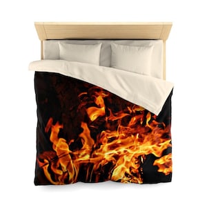 Duvet Cover Fire flames King Queen Twin Microfiber,Gifts for Housewarming/Mothers Day/Fathers Day/Halloween/Thanksgiving/Birthday/Graduation