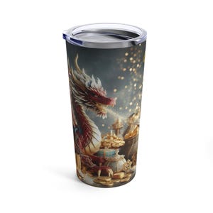 Personalized Double Dragon Tumbler Ssteel 20oz 2024 Chinese New Year Dragon birthday gift vacation tumbler Gift for Dragon fan housewarming
