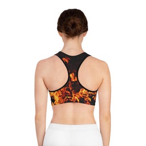 fire flames Sports Bra,Yoga Gym wear,casual yoga/lounge wear, comfortable, chillout wear, Christmas/Thanksgiving/Birthday/Women/Ladies Gift