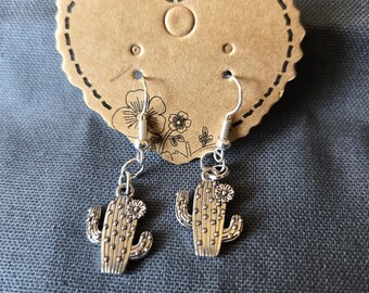 Metal cactus earrings