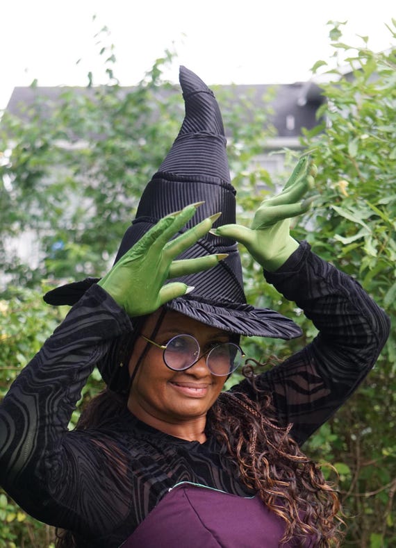 Wicked 2024 Elphaba Cosplay Costume With Boots Black Witch Fancy Dress For Women Takerlama