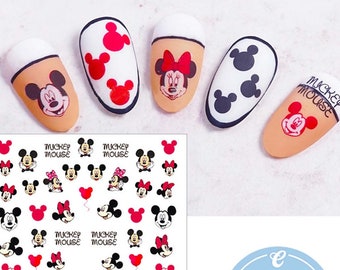Mickey Mouse Nail Art / Minnie Nail Stickers / Cute Cartoon Nail Decals / Disneyworld Nail Art Stickers / Disneyland DIY Nail Sticker Decals