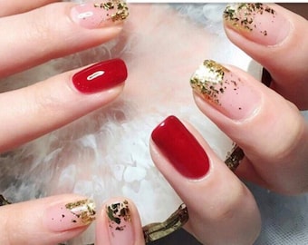 Gold Glitter Ombre Nail Wraps / Burgundy Red Christmas Nail - Etsy Gold Glitter Ombre Nail Wraps / Burgundy Red Christmas Nail - Etsy