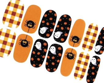 Halloween Nail Wraps: Ghost, Spider, Plaid Nail Stickers