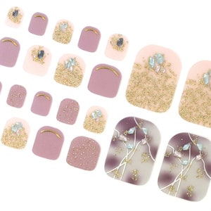 Neutrale Pastel Perzik Teen Nail Wraps / 3D Gold Glitter Teen Nagellak Strips / Ombre Teen Nagel Stickers / Abstract Marble Autumn Nail Wraps