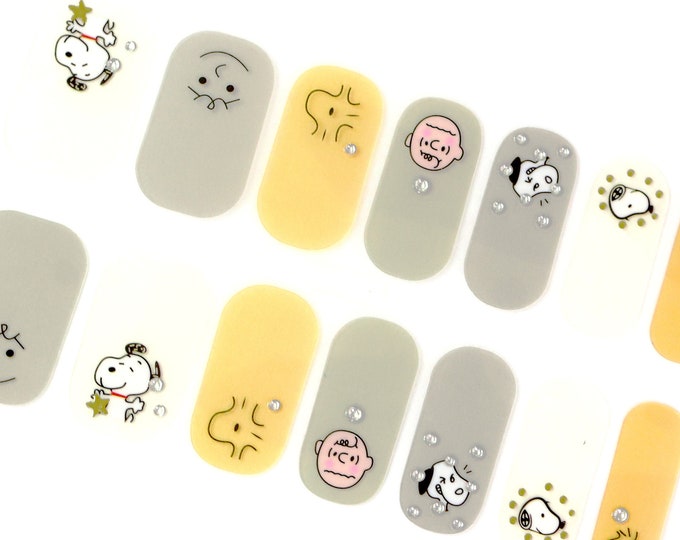 Cute Nail Wraps / Snoopy Nail Polish Strips / Kawaii Cute Nail Stickers / Kid Nail Wraps / Colorful Transparent Nail Wraps Free Shipping US