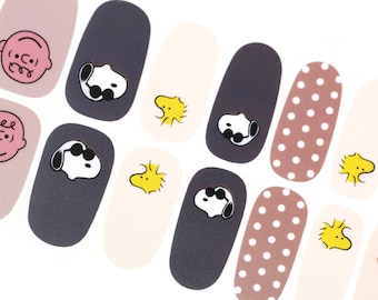 Snoopy Nail Polish Strips, Cartoon Kawaii Nail Wraps