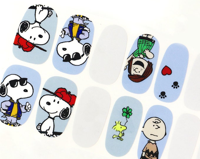 Cute Nail Wraps / Snoopy Nail Polish Strips / Cartoon Cute Nail Stickers / Kid Nail Wraps / Colorful Kawaii Nail Wraps Free Shipping in US