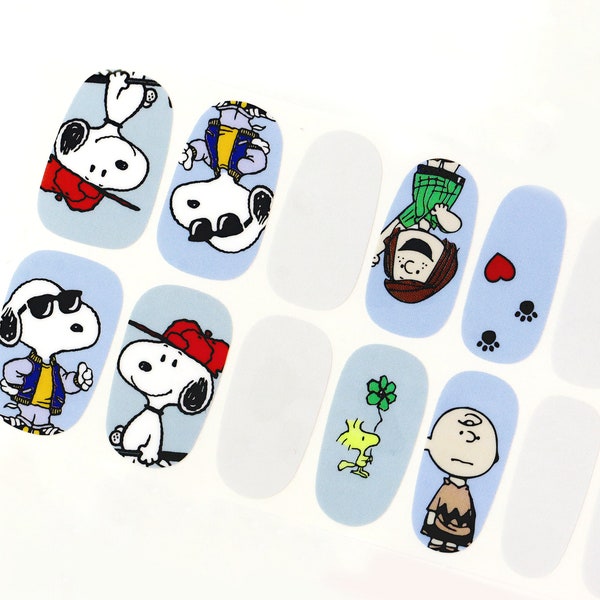 Cute Nail Wraps / Snoopy Nail Polish Strips / Cartoon Cute Nail Stickers / Kid Nail Wraps / Colorful Kawaii Nail Wraps Free Shipping in US