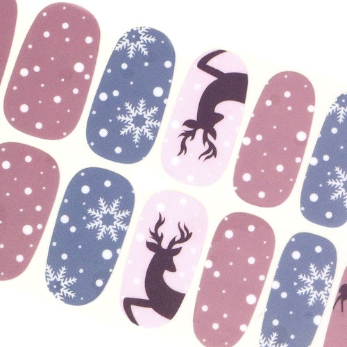 Snowflake Overlay Nail Stickers / Christmas Nail Wraps / Etsy