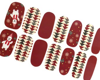Christmas Nail Wraps: Red Holiday, Winter Snowflakes, Polar Bear