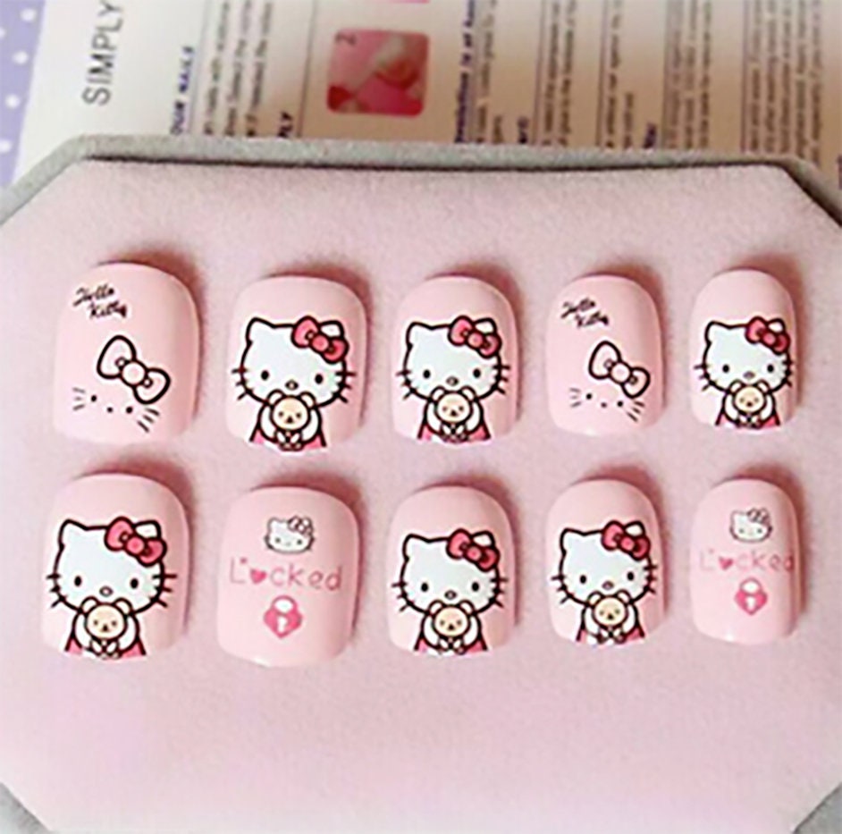Kawaii Luxury Pink Kitty Cat HK Nail Foil Art Cabochon Pink Cat Transfer  Roll