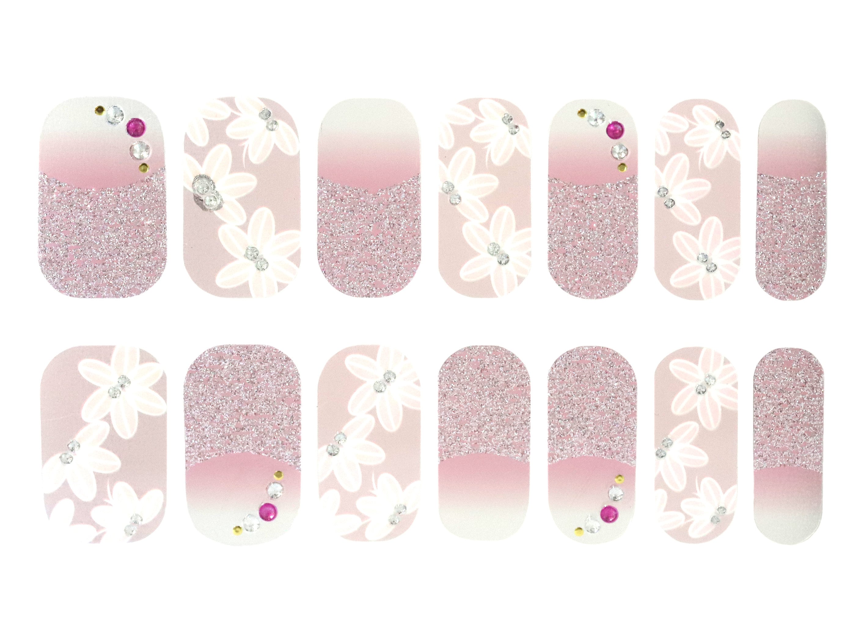 Pastel Cherry Blossom Nail Wraps / Pink Flower Floral Nail - Etsy