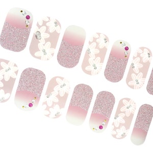 Pastel Cherry Blossom Nail Wraps / Pink Flower Floral Nail - Etsy