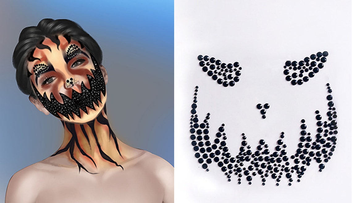 Halloween Face Gems / Festival Face Crystal Stickers con Etsy