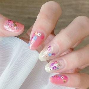 Mickey Mouse Cute Nail Wraps / Disneyworld Minnie Nail Polish Strips / Spring Pastel Nail Stickers / Heart Pink Neutral Overlay Nail Wraps image 3