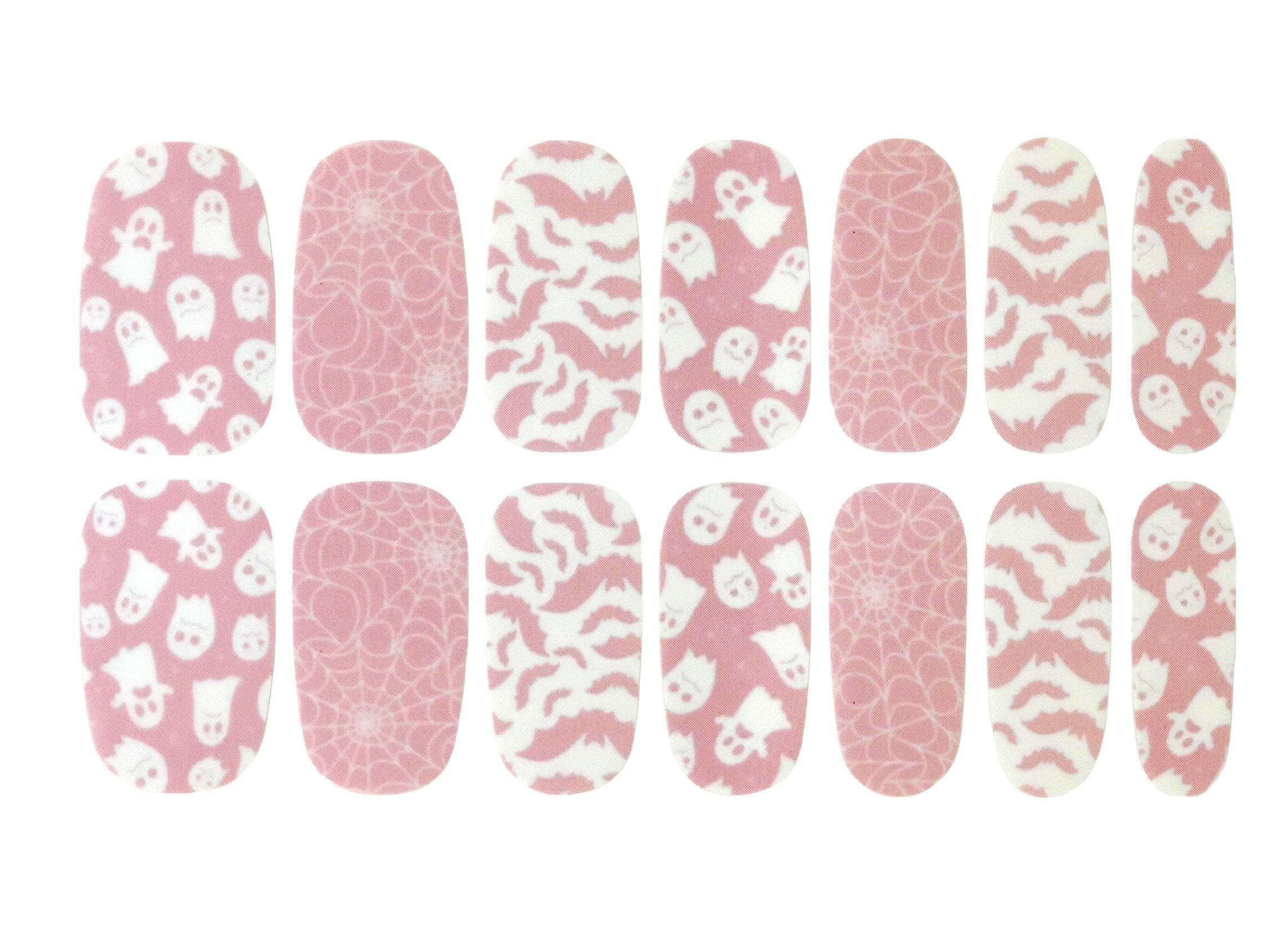 Cute Pastel Pink and White Halloween Nail Wraps / Goth Ghost - Etsy