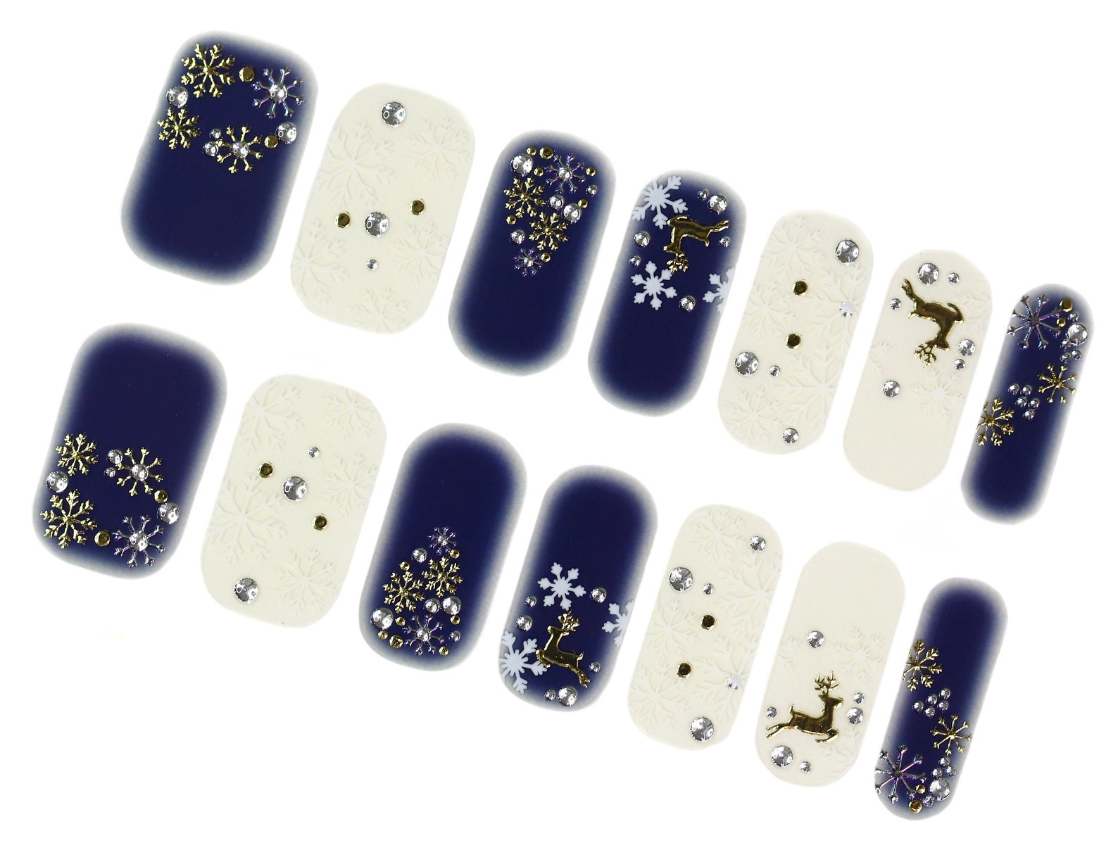 Christmas Nail Wraps / Holiday Winter Nail Polish Strips / Etsy