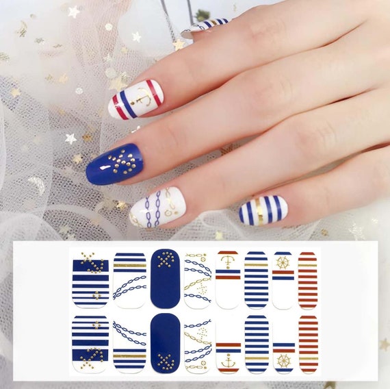 summer stripe nail designs