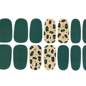 Green Nail Wraps / Leopard Nail Polish Strips / Cheetah Nail - Etsy