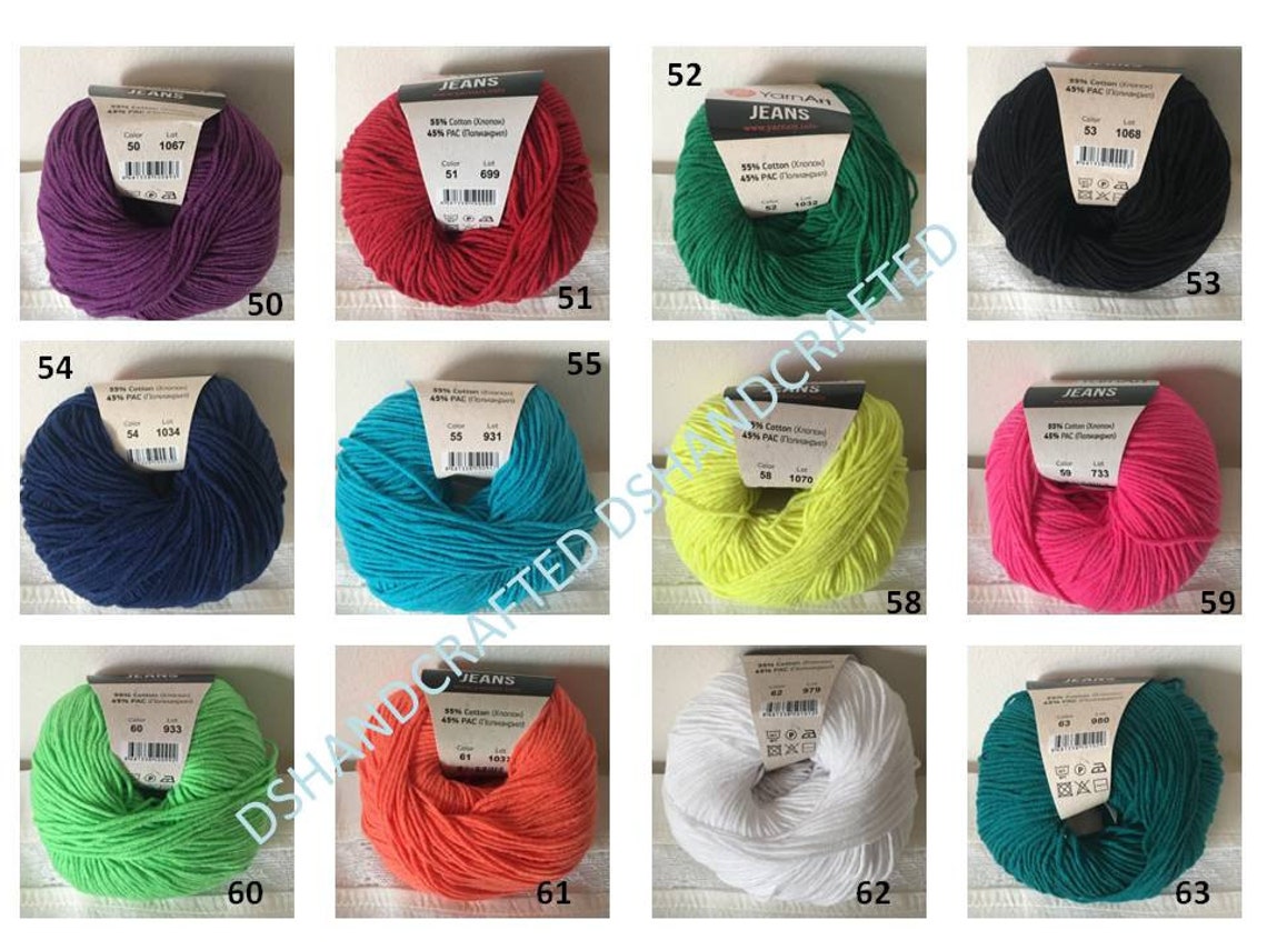 63 Skeins of Yarnart Jeans yarn 1 ball of each color in the Etsy