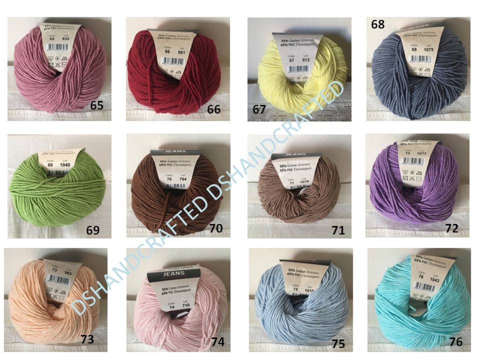 63 Skeins of Yarnart Jeans yarn 1 ball of each color in the Etsy